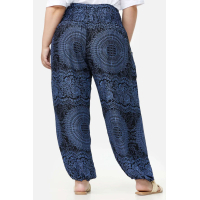 Harembroek XL Mandala Mono blauw/zwart